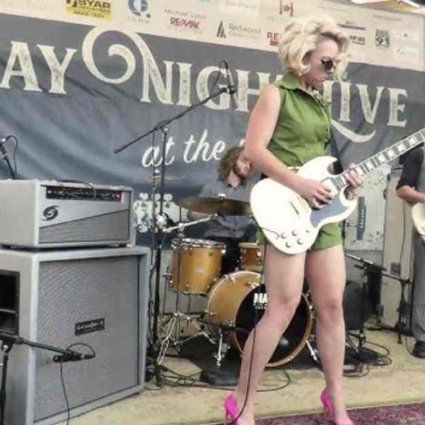 Samantha Fish performing No Angels live at the Friday Night Concert Series in Cloverdale, California on August 31, 2018.